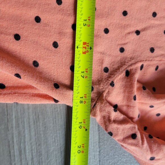 J.Crew Womens Polka Dot Peach Sweater With 3/4 Sleeves & Tie Back Neckline Size - Picture 8 of 9